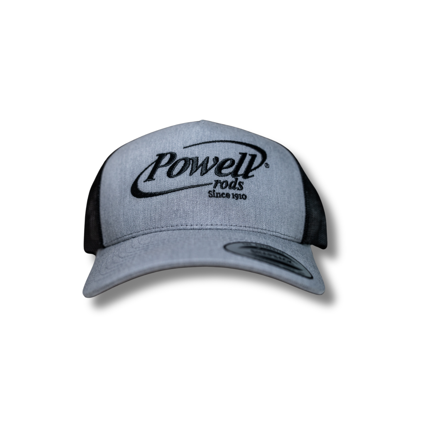 5-Panel Classic Trucker Cap | Heather & Black | Large Black Logo