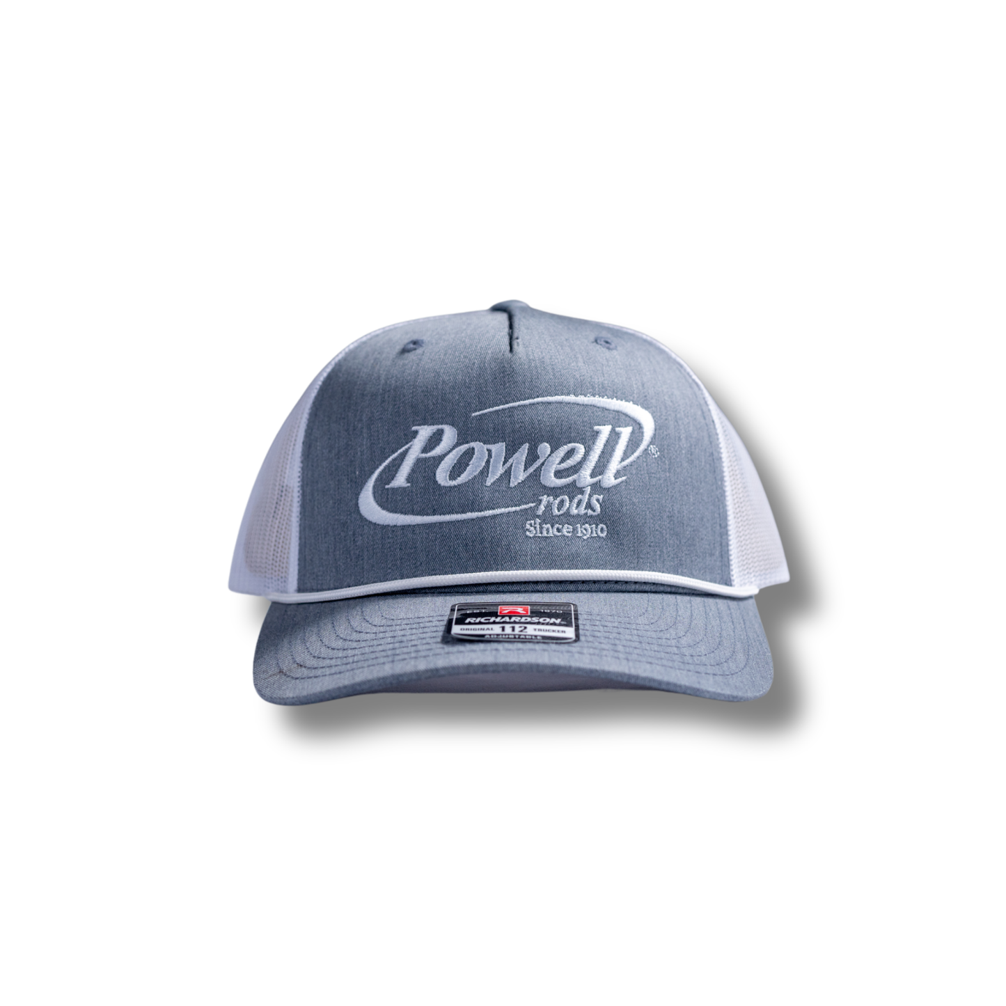 The 112 Trucker Cap | Heather & White | Large White Logo