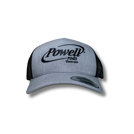 5-Panel Classic Trucker Cap | Heather & Black | Large Black Logo